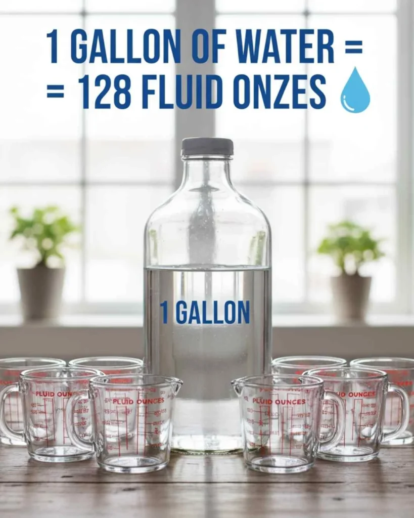 how many ounces in a gallon of water