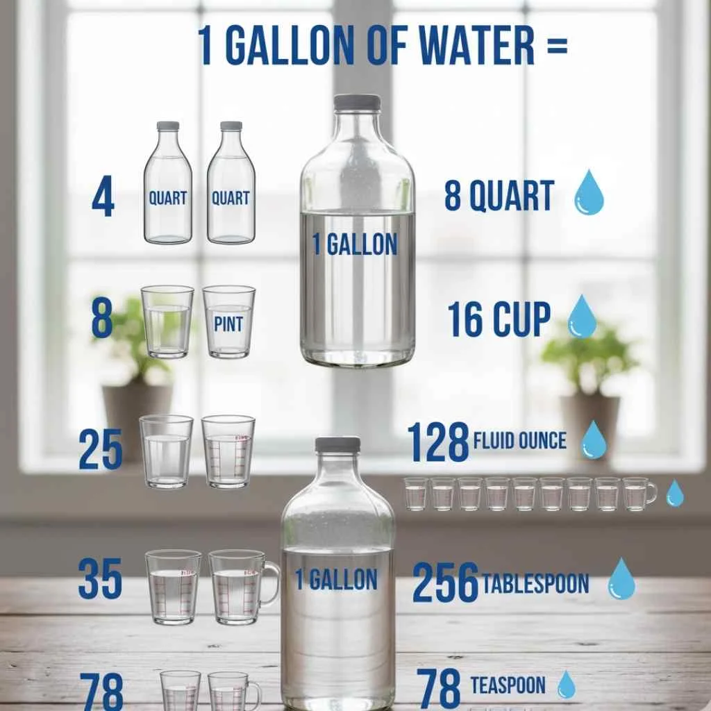 how many ounces in a gallon of water
